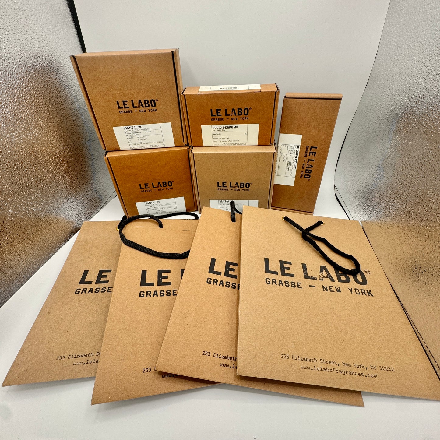 Bundle Le Labo Boxes and Gift Bags , Excellent Condition 9 Items Total