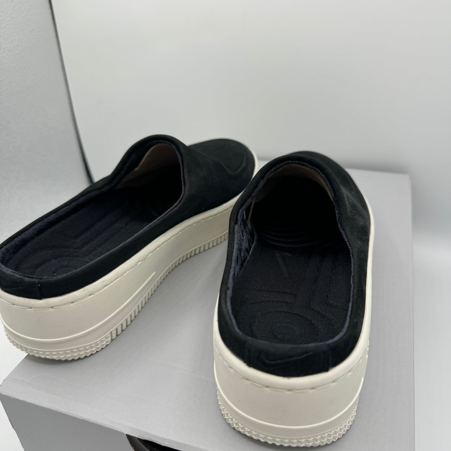 Nike Air Force 1 Lover XX Black Suede Leather Slip On Mule Platform sneakers