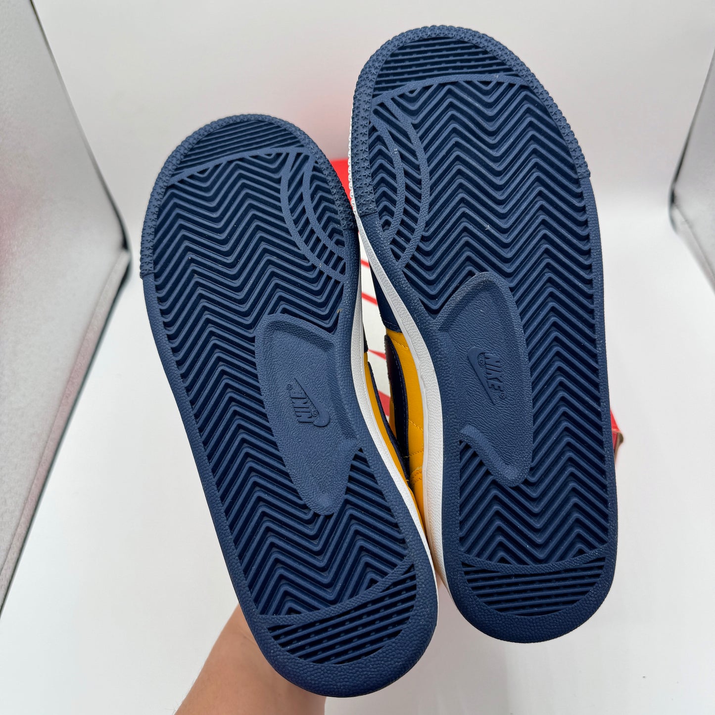 Nike Terminator Low in University Gold / Navy Blue “ Michigan “ Unisex Shoes