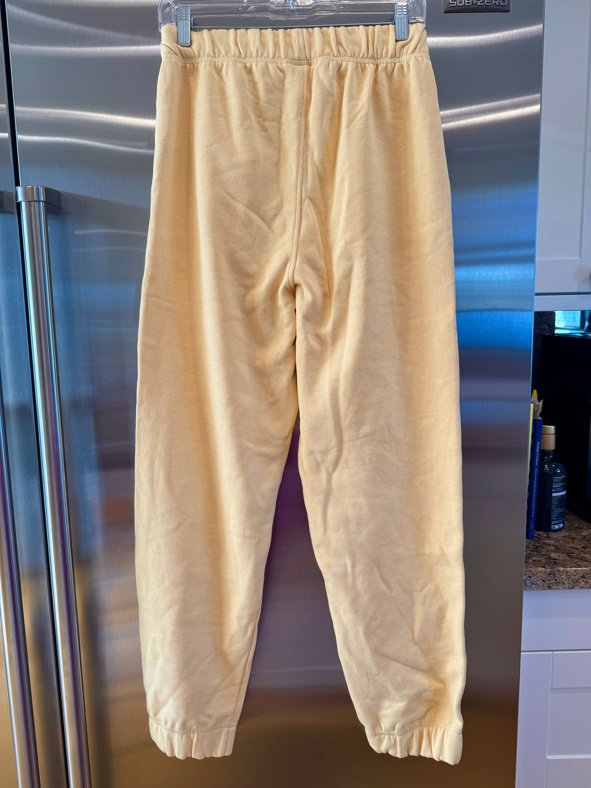 Ganni Isoli Sweatpants in Yellow French Terry Cotton with embroidered logo
