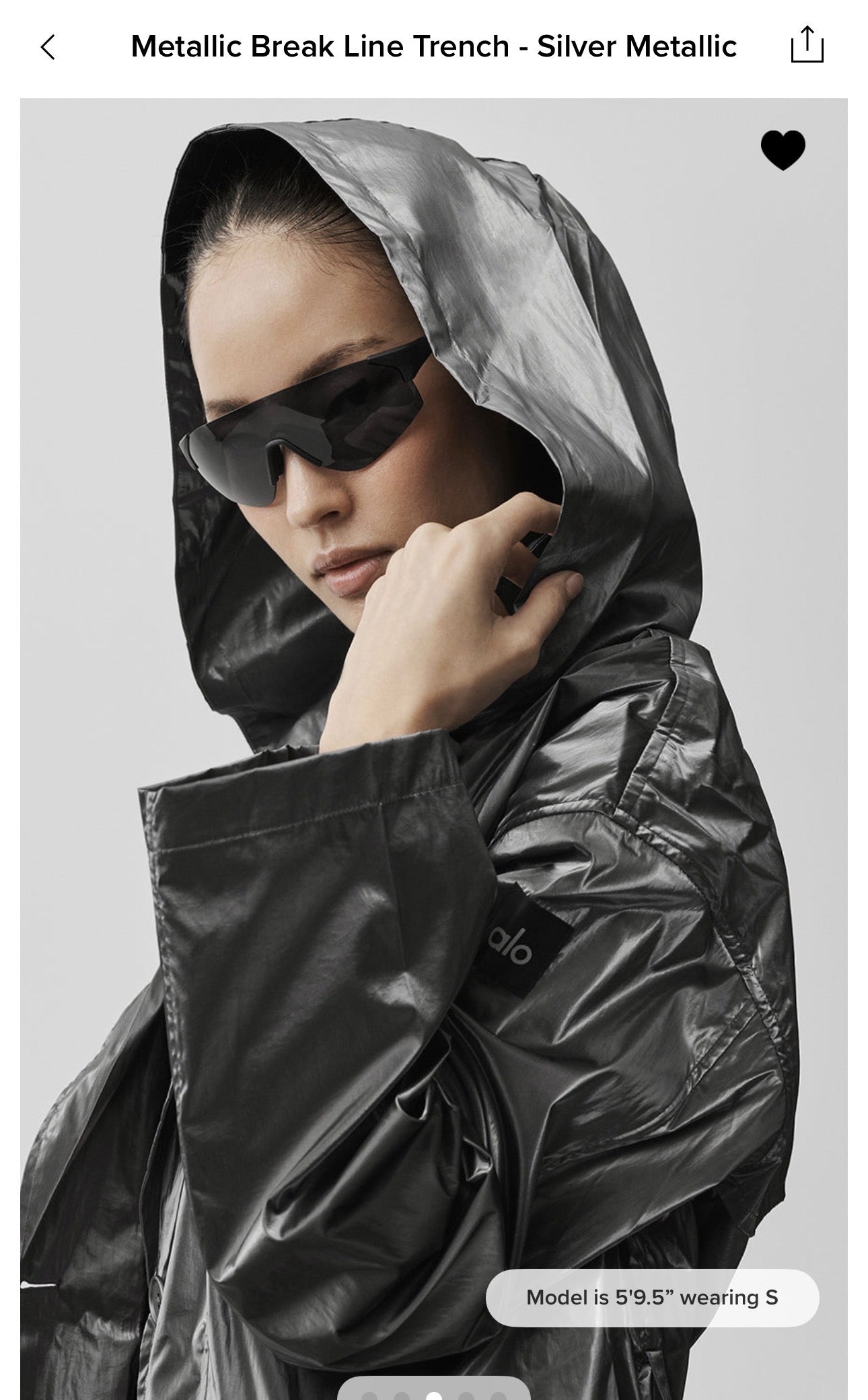 Alo Yoga Metallic Break Line Trench Jacket - Silver , Rain Resistant