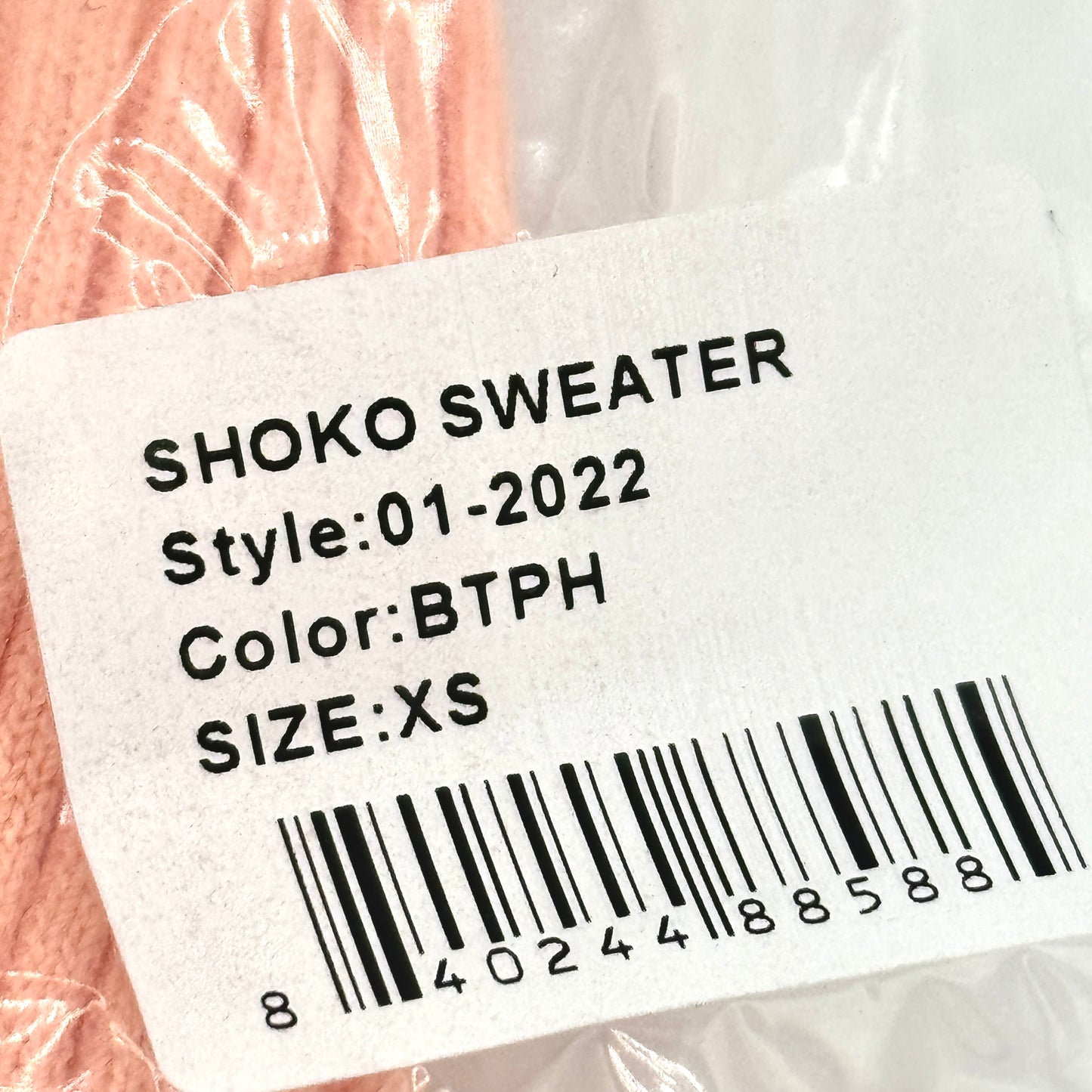 Staud Shoko Sweater Dress in Bittersweet Peach Light Pink Blush Button Down