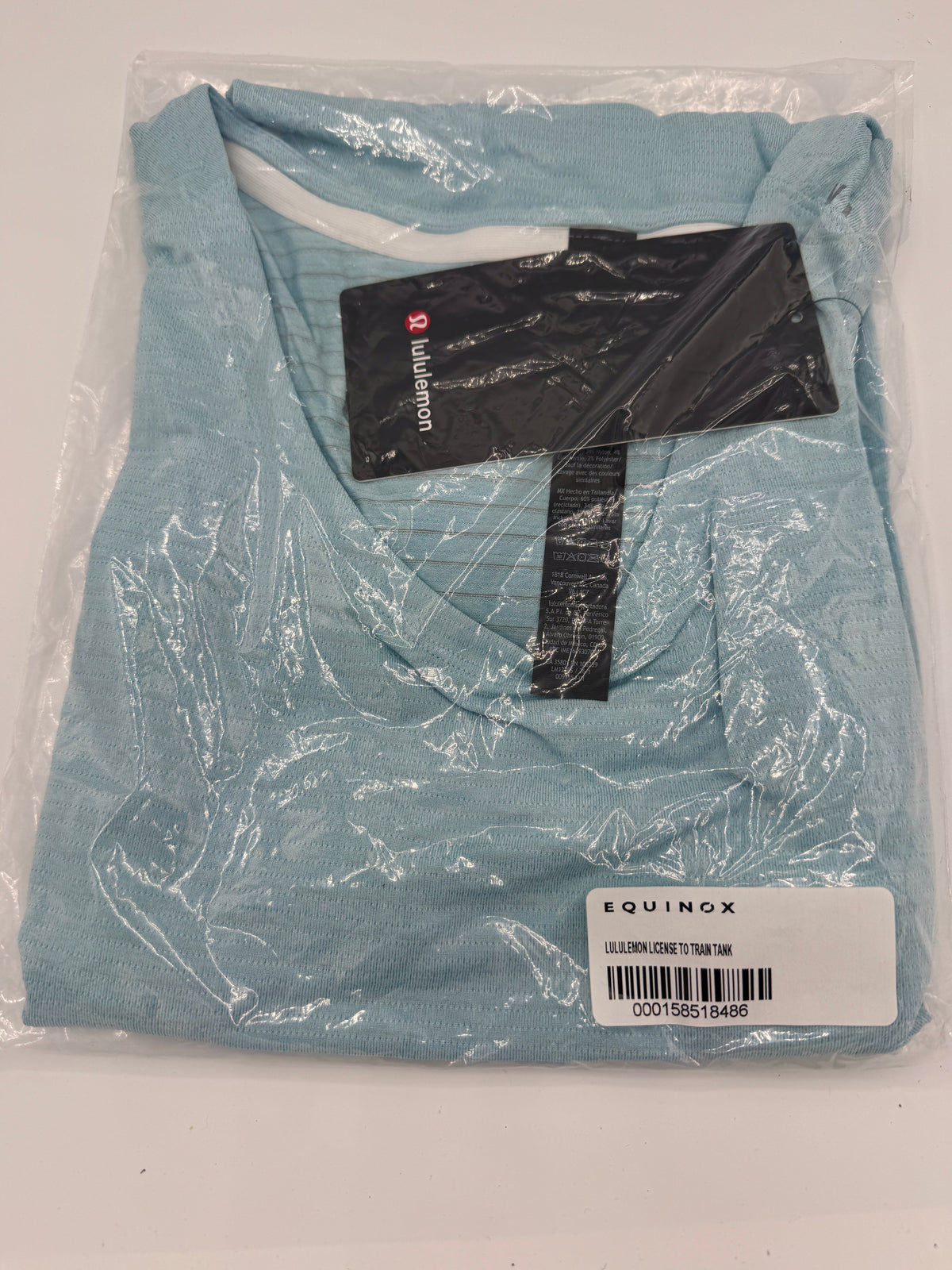 Lululemon License to Train Top , Mens Tank Top in Foam Cloud Blue