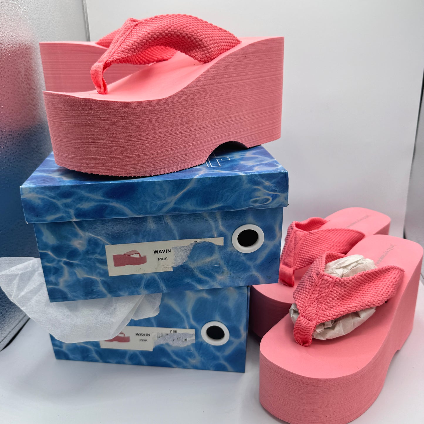 Jeffrey Campbell BUNDLE (2 Pairs) Wavin Platform Sandals Pink