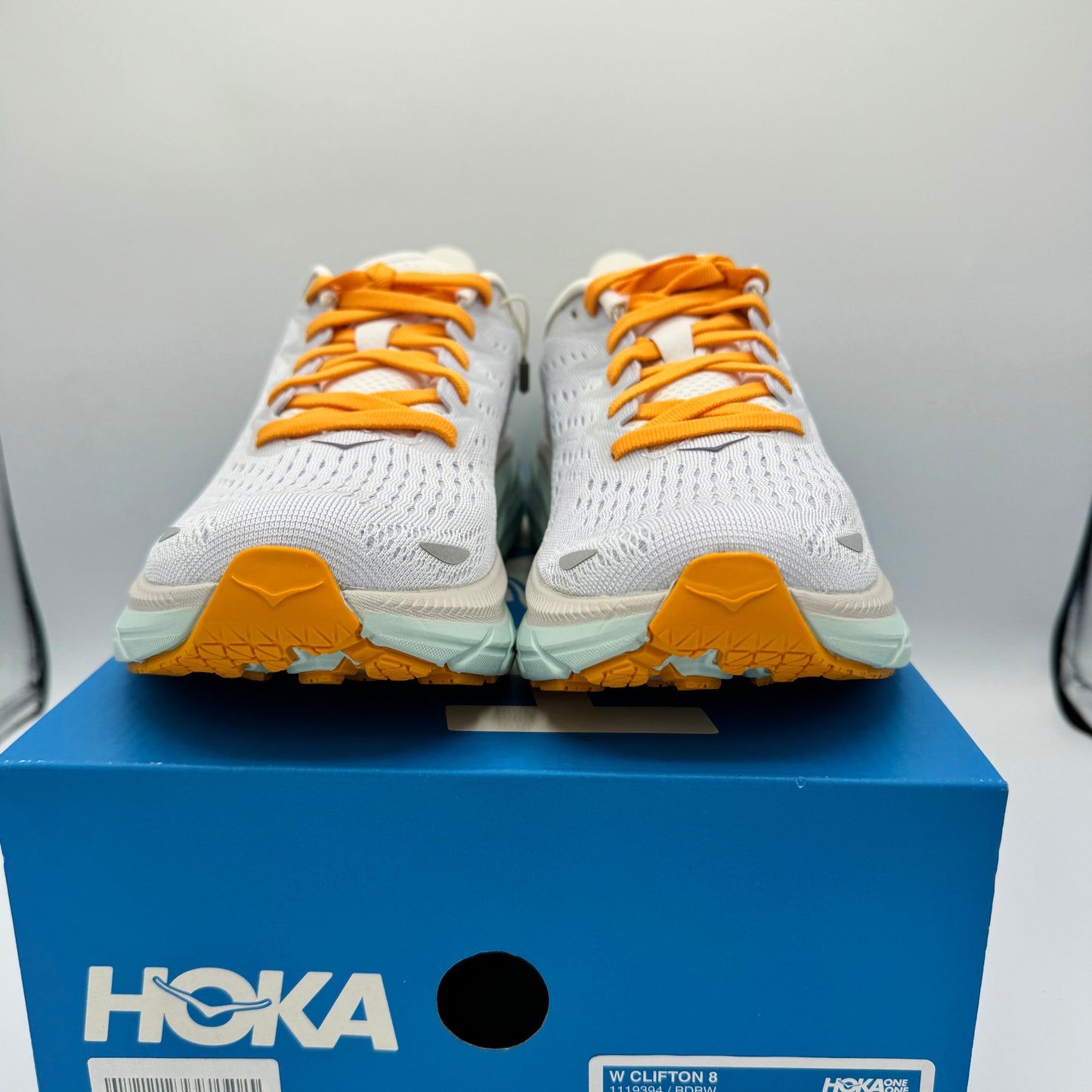 Hoka Clifton 8 Running shoes brand new Blanc de blanc white womens