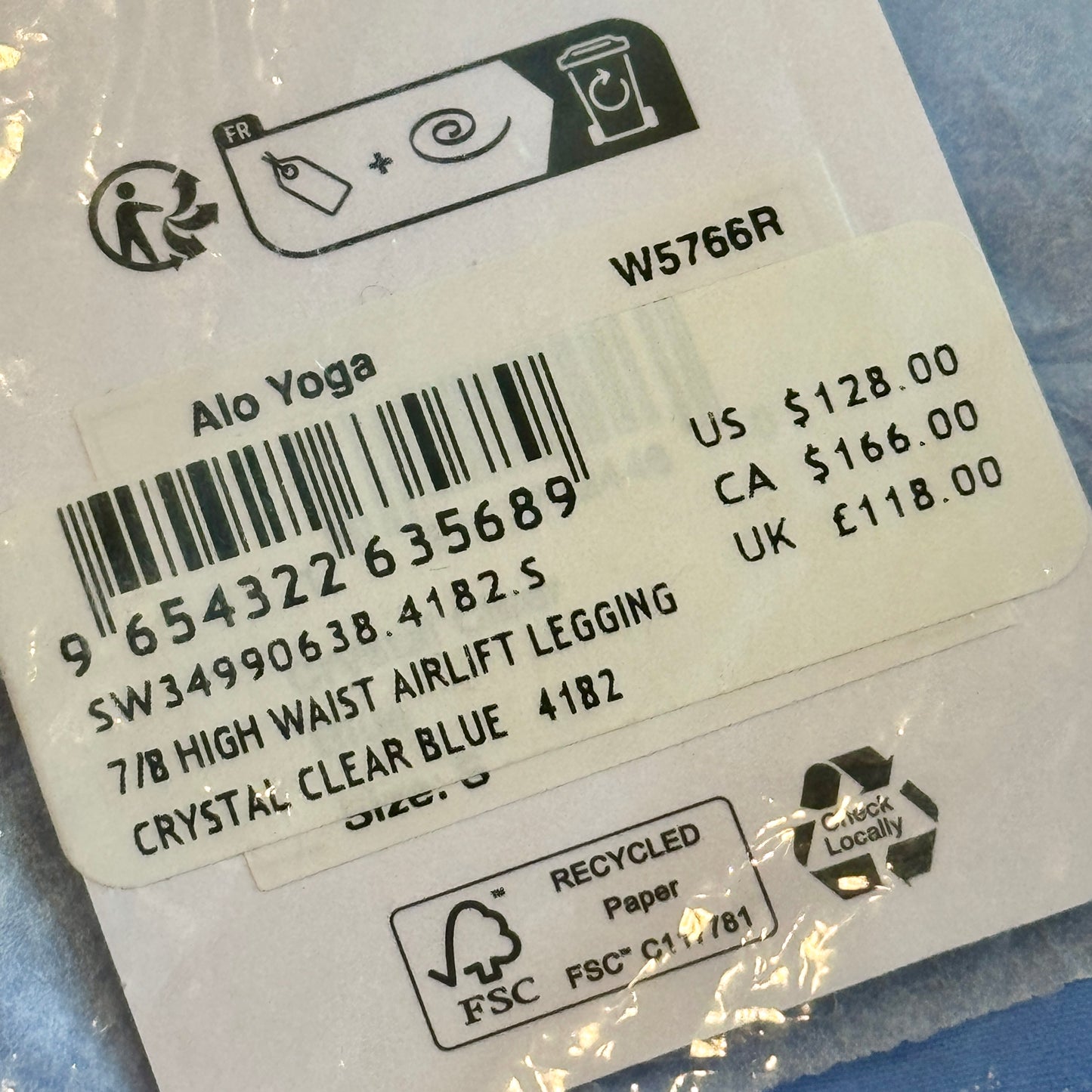 Alo 7/8 Airlift High Waist Legging - Crystal Clear Blue