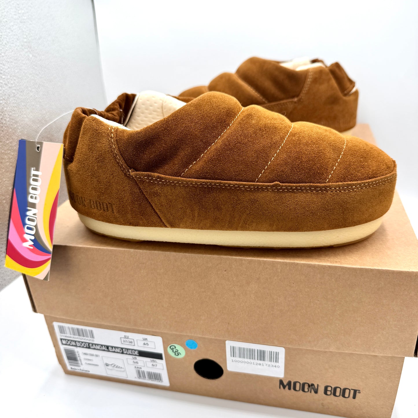 Moon Boot Evolution Slipper in Tan Suede Mule