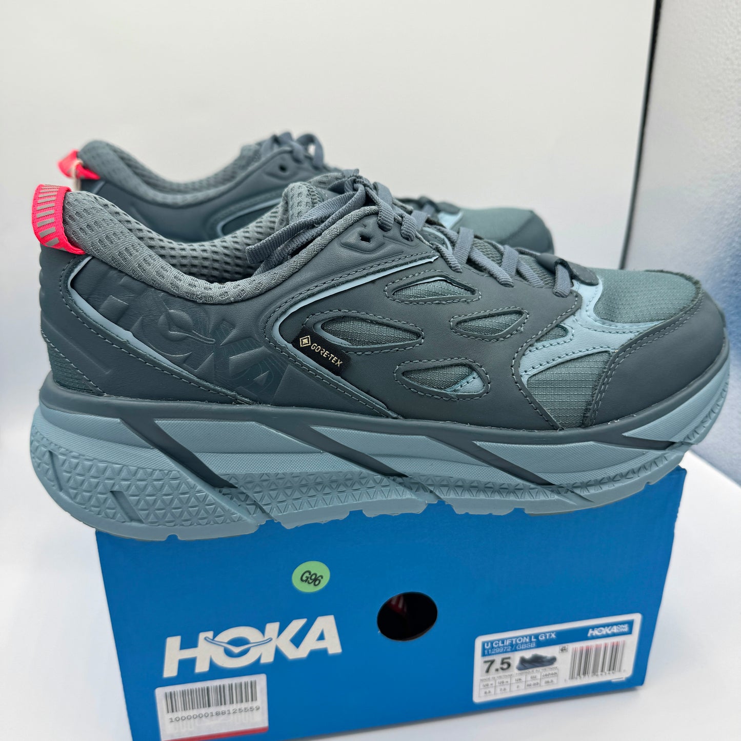 Hoka Clifton Leather Gore-Tex Waterproof Unisex Goblin Stone Blue GBSB