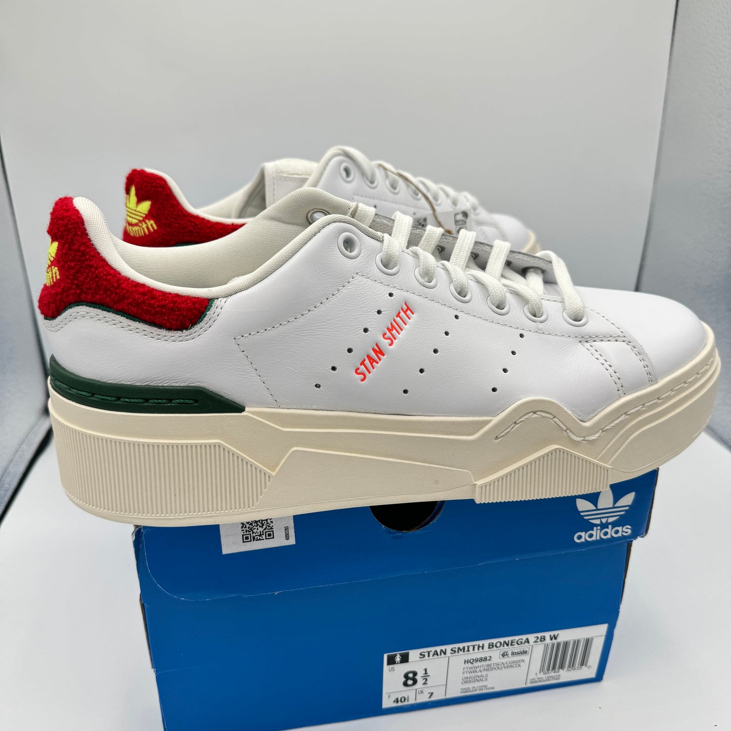Adidas Stan Smith Bonega Platform Women’s Sneaker 2B sherpa heel white red