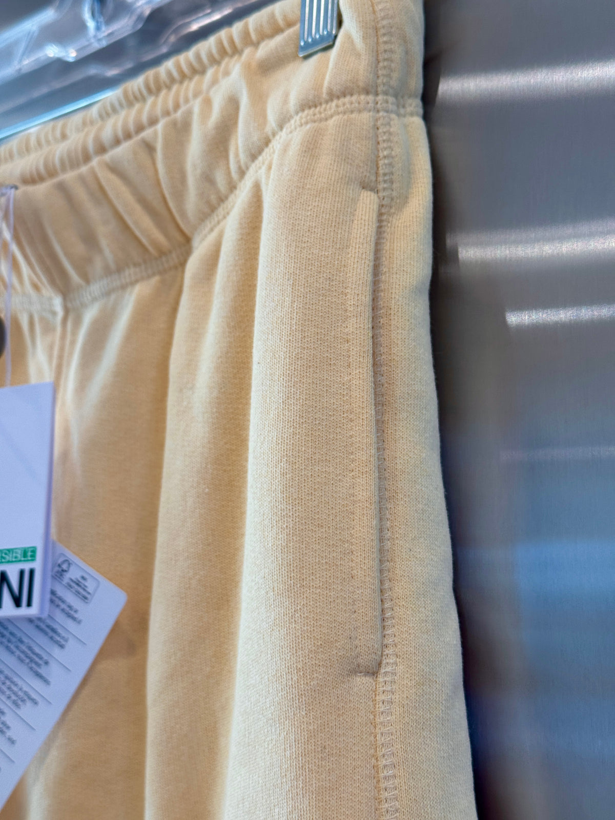 Ganni Isoli Sweatpants in Yellow French Terry Cotton with embroidered logo