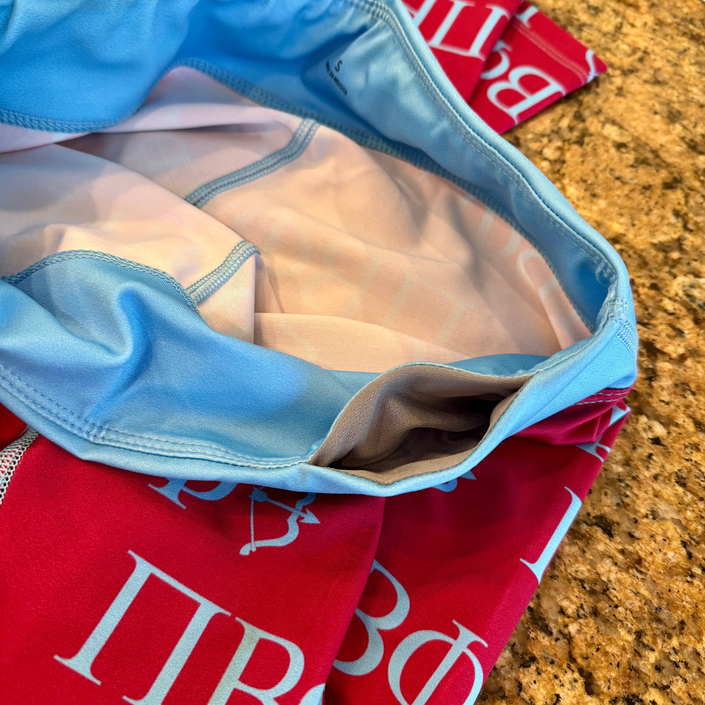 Pi Beta Phi Leggings Sorority Athletic Pants Wine Crimson / Silver Blue