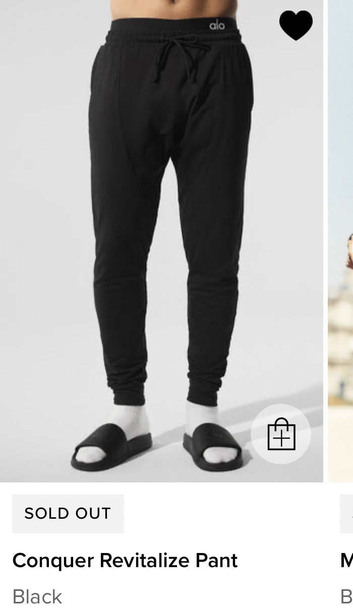 Alo Yoga Conquer Revitalize Black Joggers