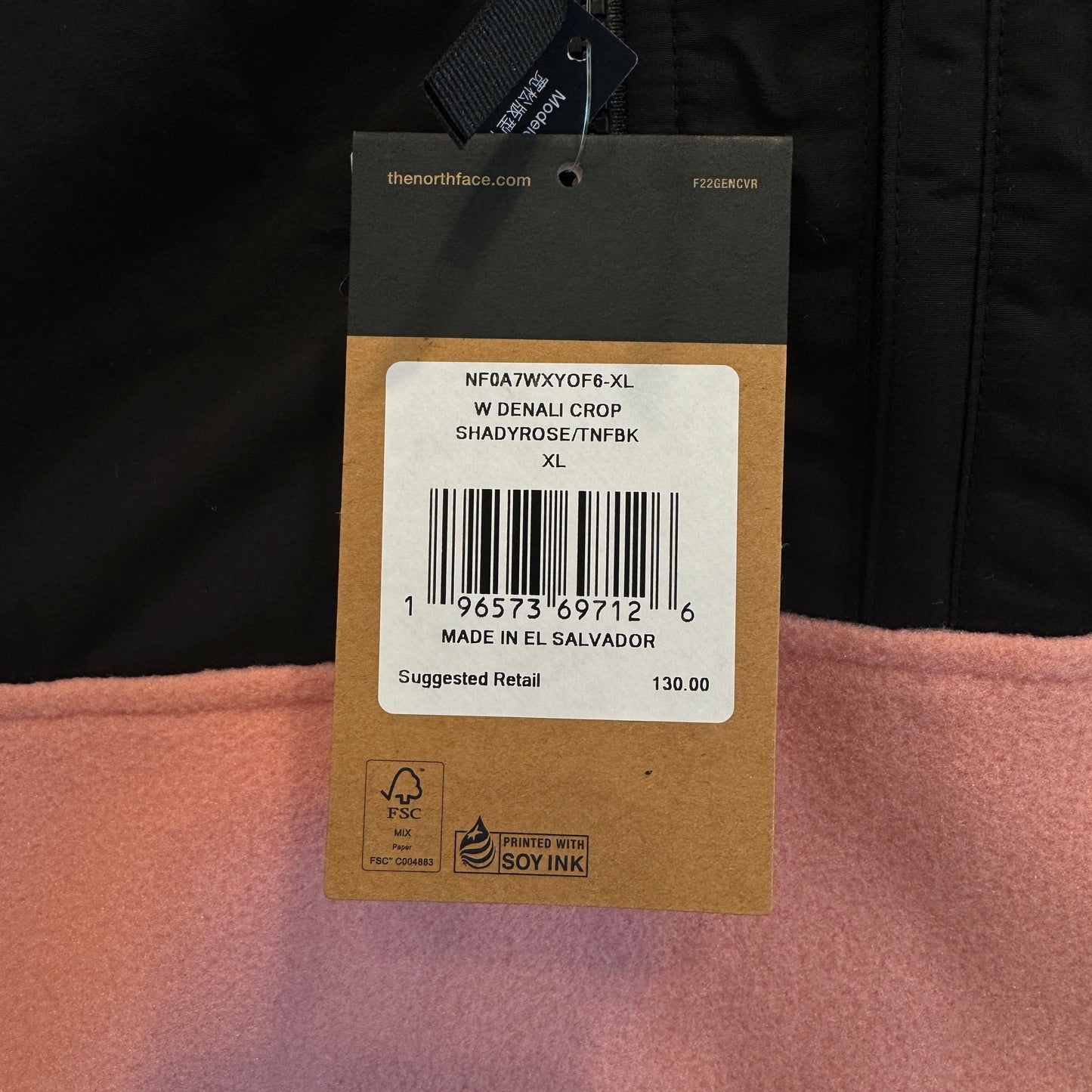 The North Face Denali Women’s Pink Cropped Jacket Pullover shady rose blush