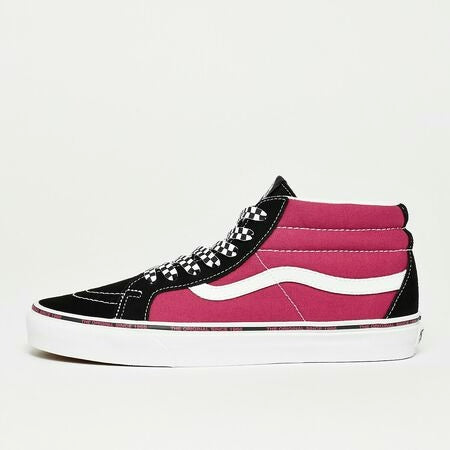 Vans Sk8 Mid Reissue Jazzy Magenta Black white skate sneakers maroon red