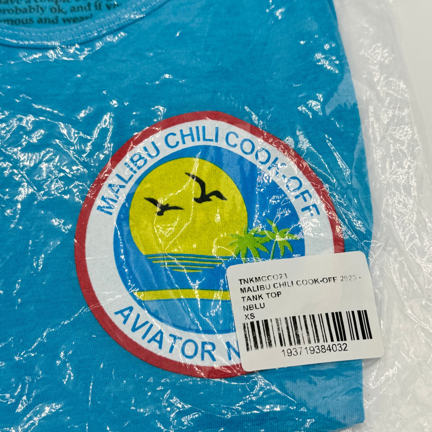 Aviator Nation Malibu Chili Cook Off Blue Tank Top 2023 neon aqua shirt