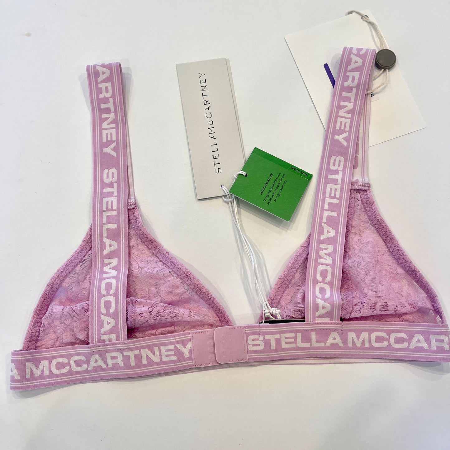 Stella McCartney Logo Bra , Orchid Pink , Lace soft cup , comfort , bralette