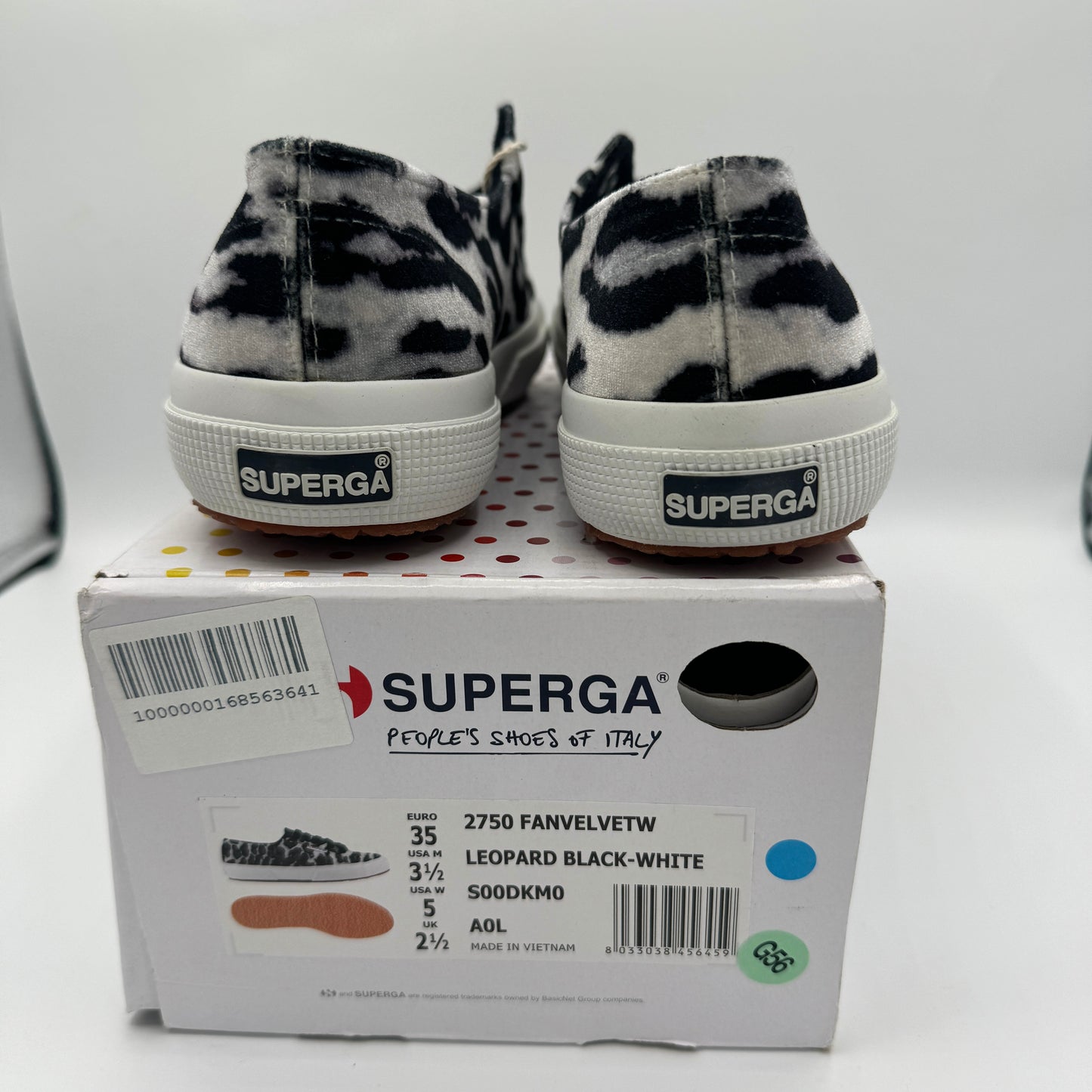 Superga Classic Low Velvet Leopard Cheetah Black White Sneakers Shoes Unisex