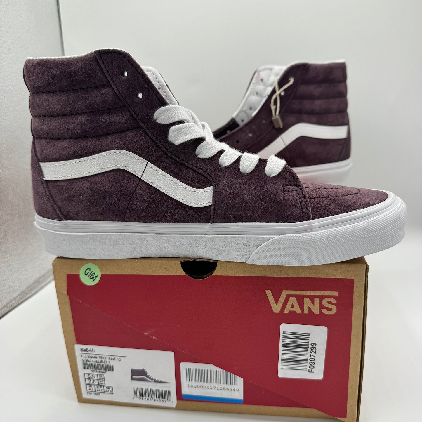 Vans Sk8 Hi Pig Suede Wine Tasting Dark Purple Skate Sneakers High Tops