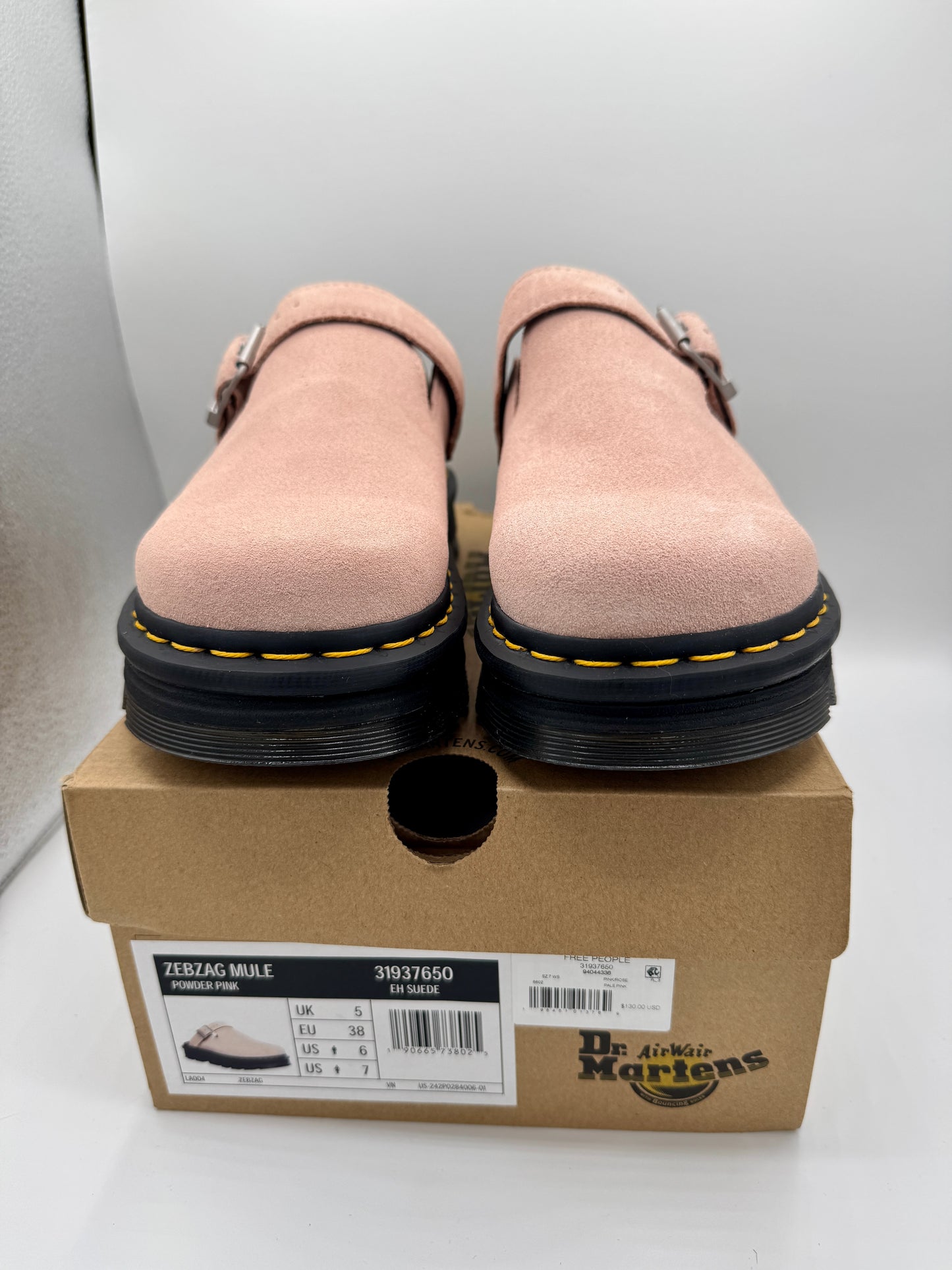 Dr Martin Zebzag Mule Unisex , Powder Pink