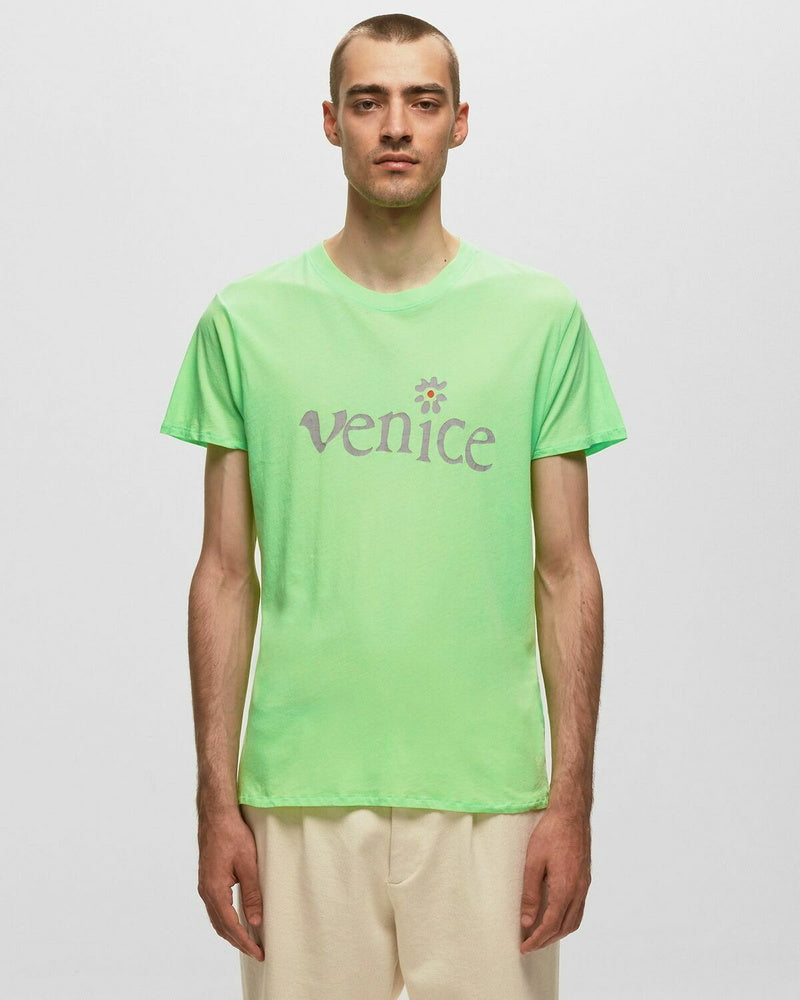 Erl Venice Green Tee Shirt Be Nice Print Unisex Signature Design Brand New