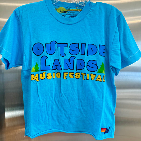 Aviator Nation Outside Lands Festival 2024 Neon Blue Women’s Boyfriend Tee