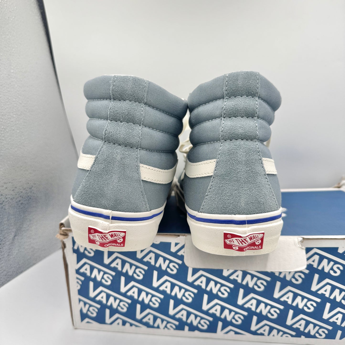 Vans OG Sk8 Hi LX Classic Skate Shoe in Lead Blue