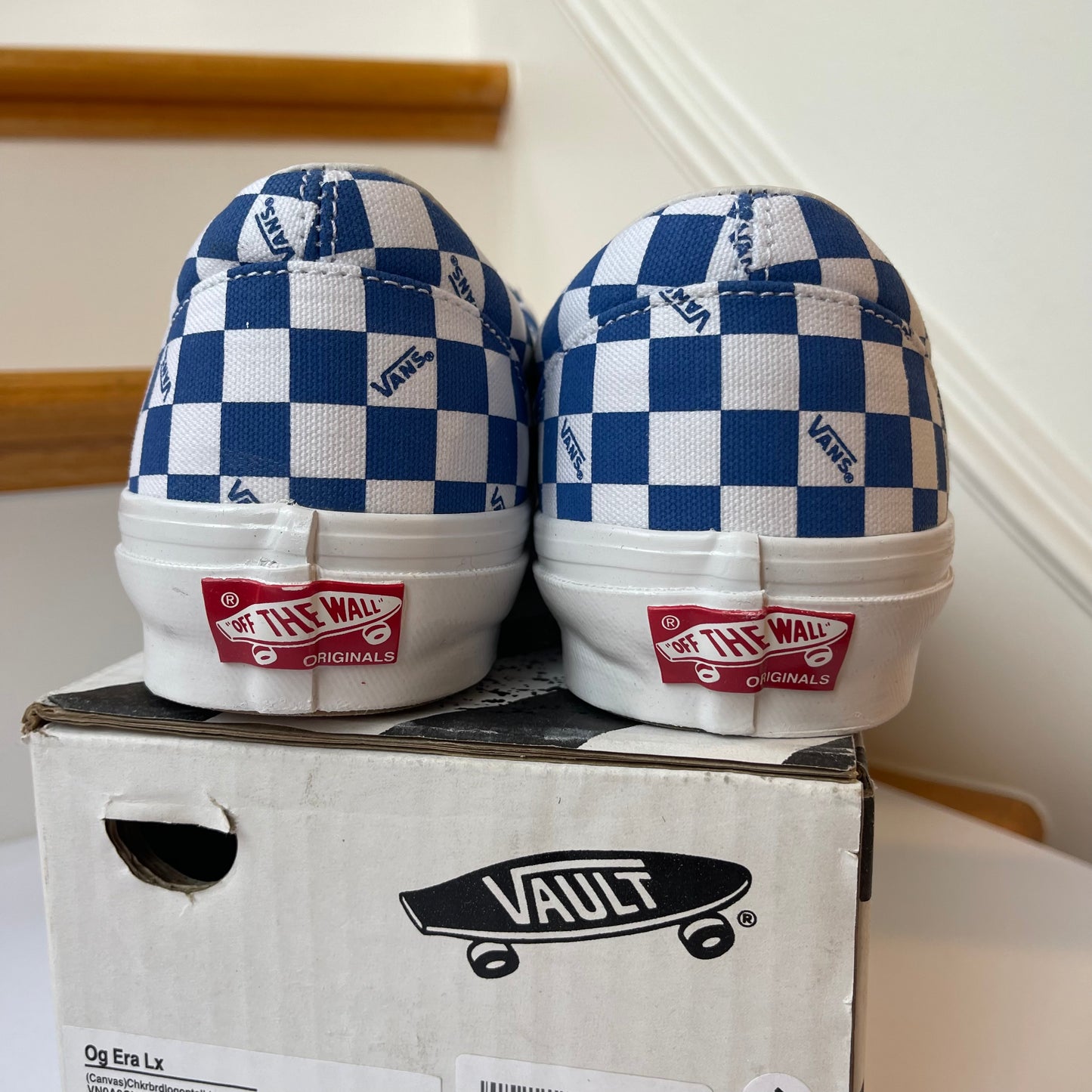 Vans OG Era LX Lace Up Sneakers in blue logo checkerboard classic sneakers