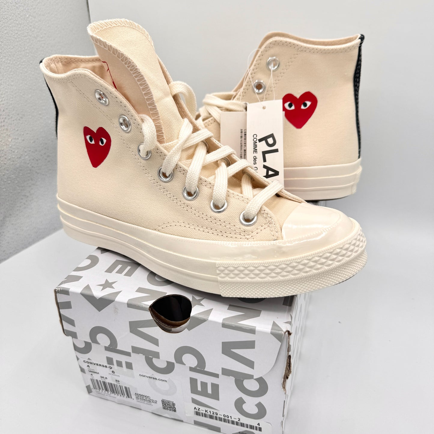 Commes Des Garçons CDG Play Converse High Top Chuck 70 Heart Sneaker