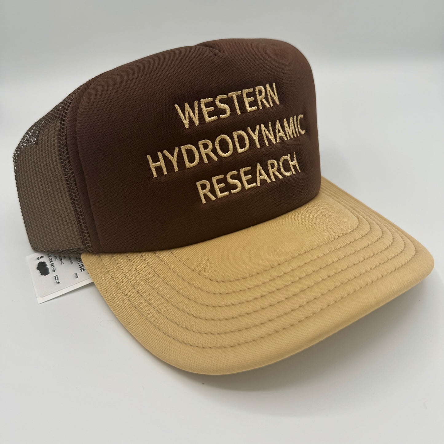 Western Hydrodynamic Research Trucker Hat Otto Promotional Logo Embroidered Brown