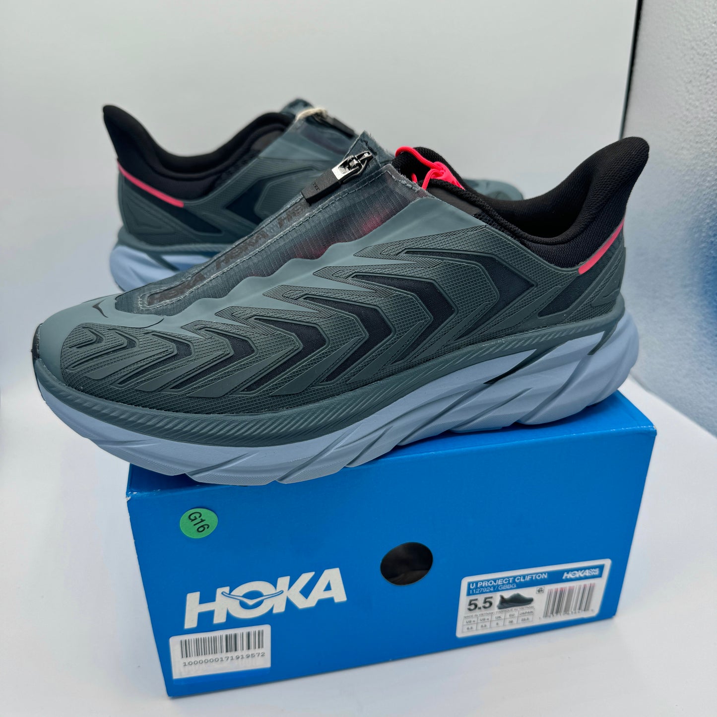 Hoka Project Clifton Unisex Shoes - Lead / Navy Goblin GBBG Blue