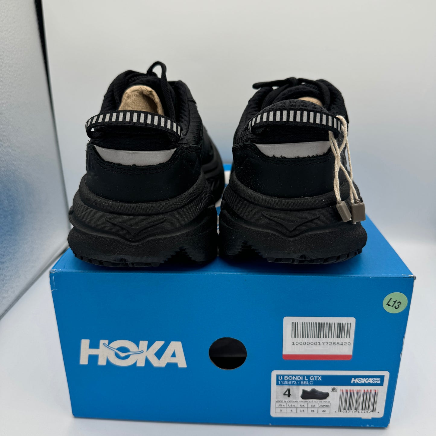 Hoka Bondi L Leather U Unisex GoreTex Black Cushioned Shoes BBLC Waterproof