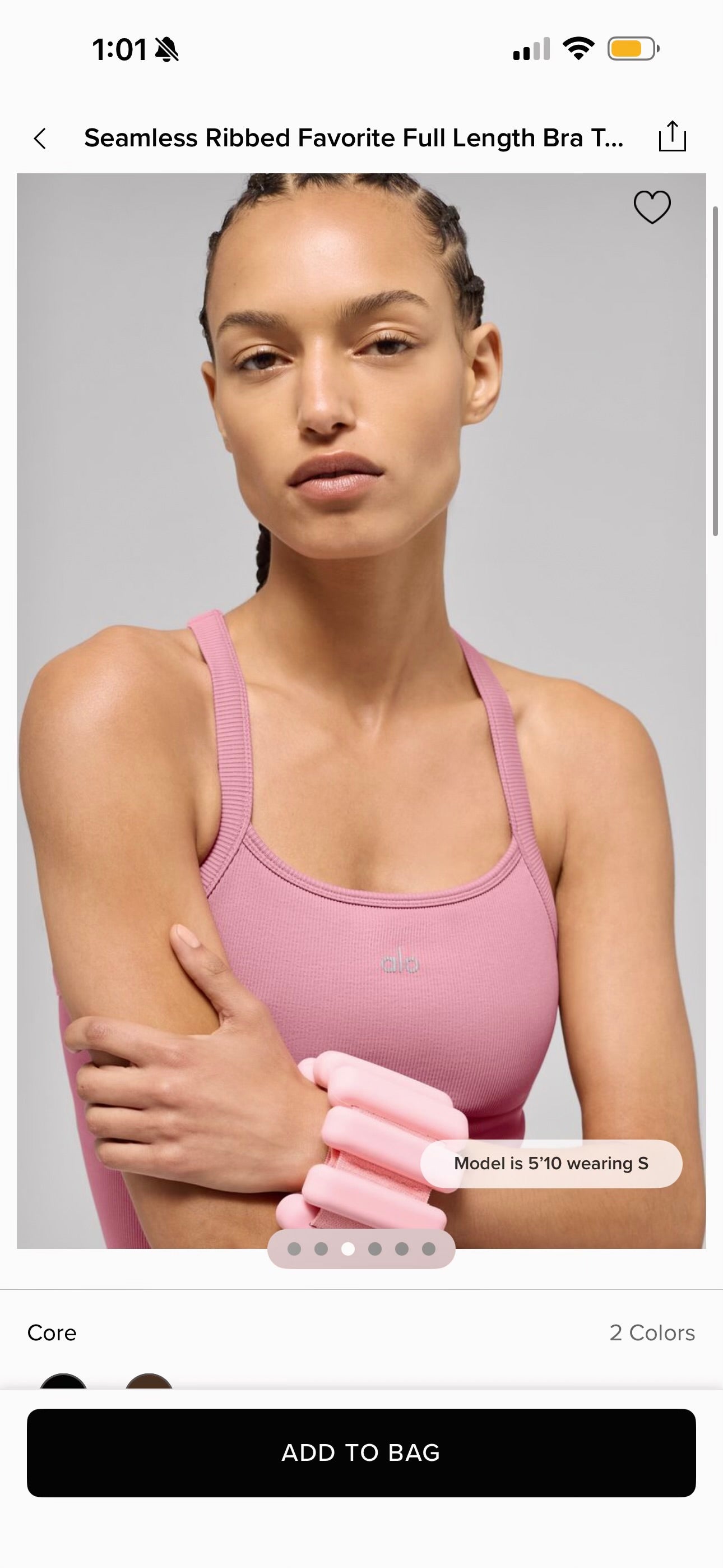 Alo Matching Set- Match Point Shorts and Seamless Ribbed Favorite Full Length Bra Tank Top in Pink Wild Rose