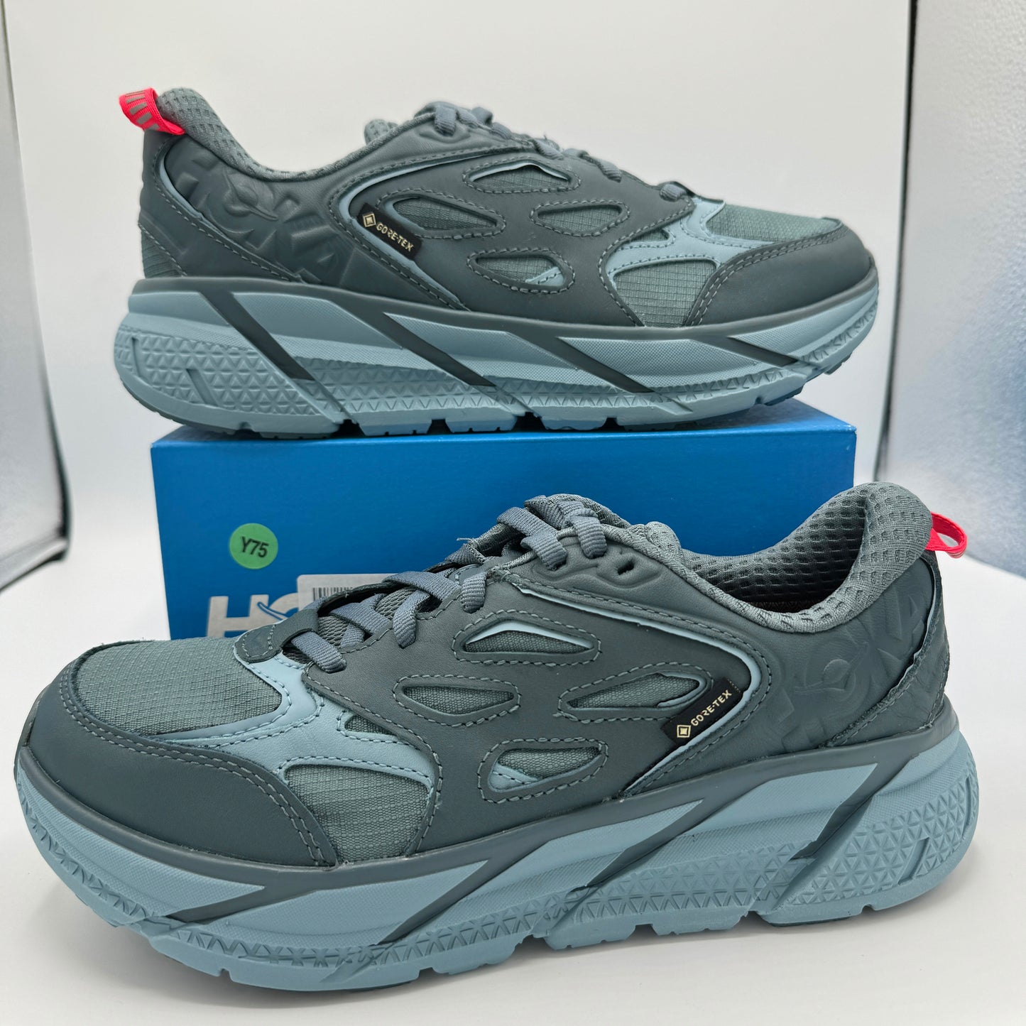 Hoka Clifton Leather Gore-Tex Waterproof Unisex Goblin Stone Blue GBSB