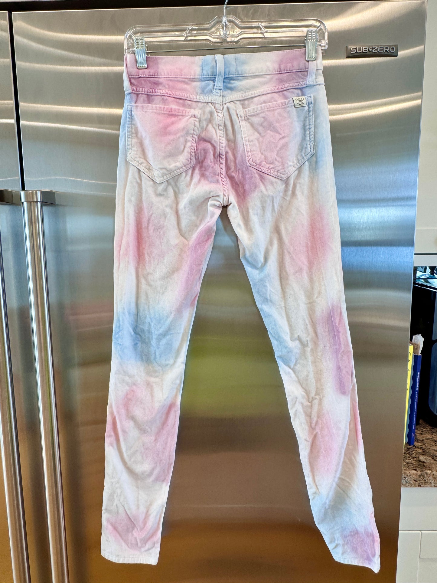 Wildfox Marianne Pant in Skinny Magic “In My Mind “ Pastel Multicolor Velvet