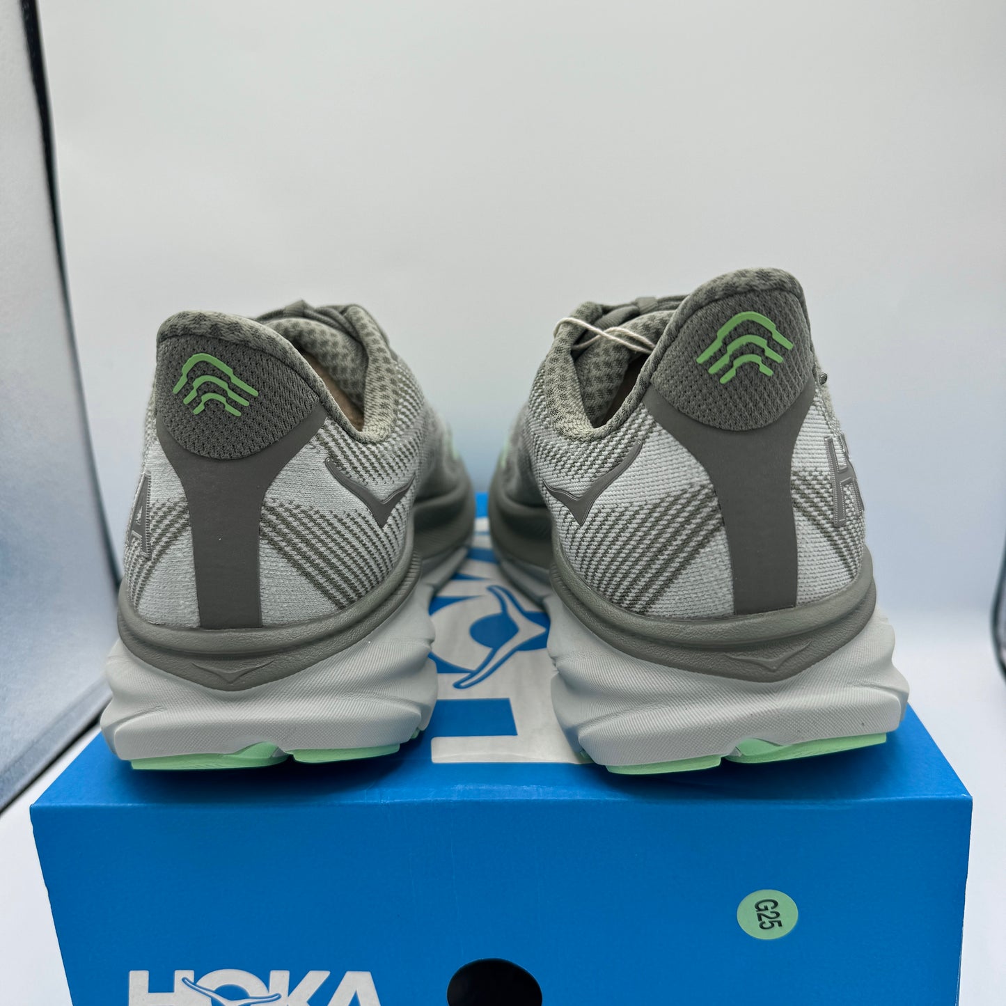 Hoka Clifton 9 Running Shoes Olive Haze Green Athletic Sneakers Khaki Grey