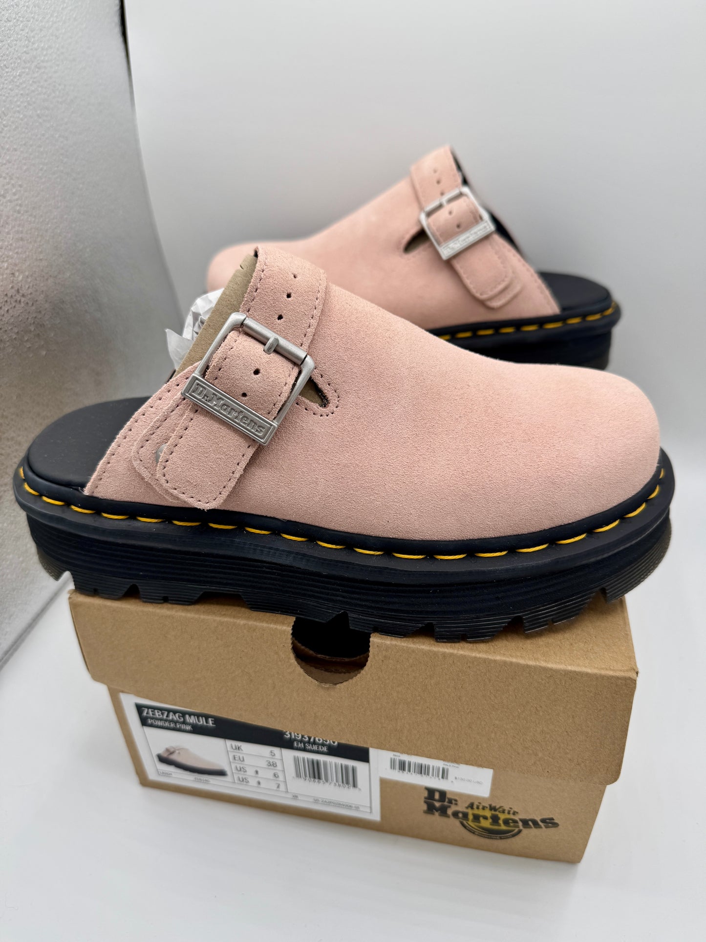 Dr Martin Zebzag Mule Unisex , Powder Pink