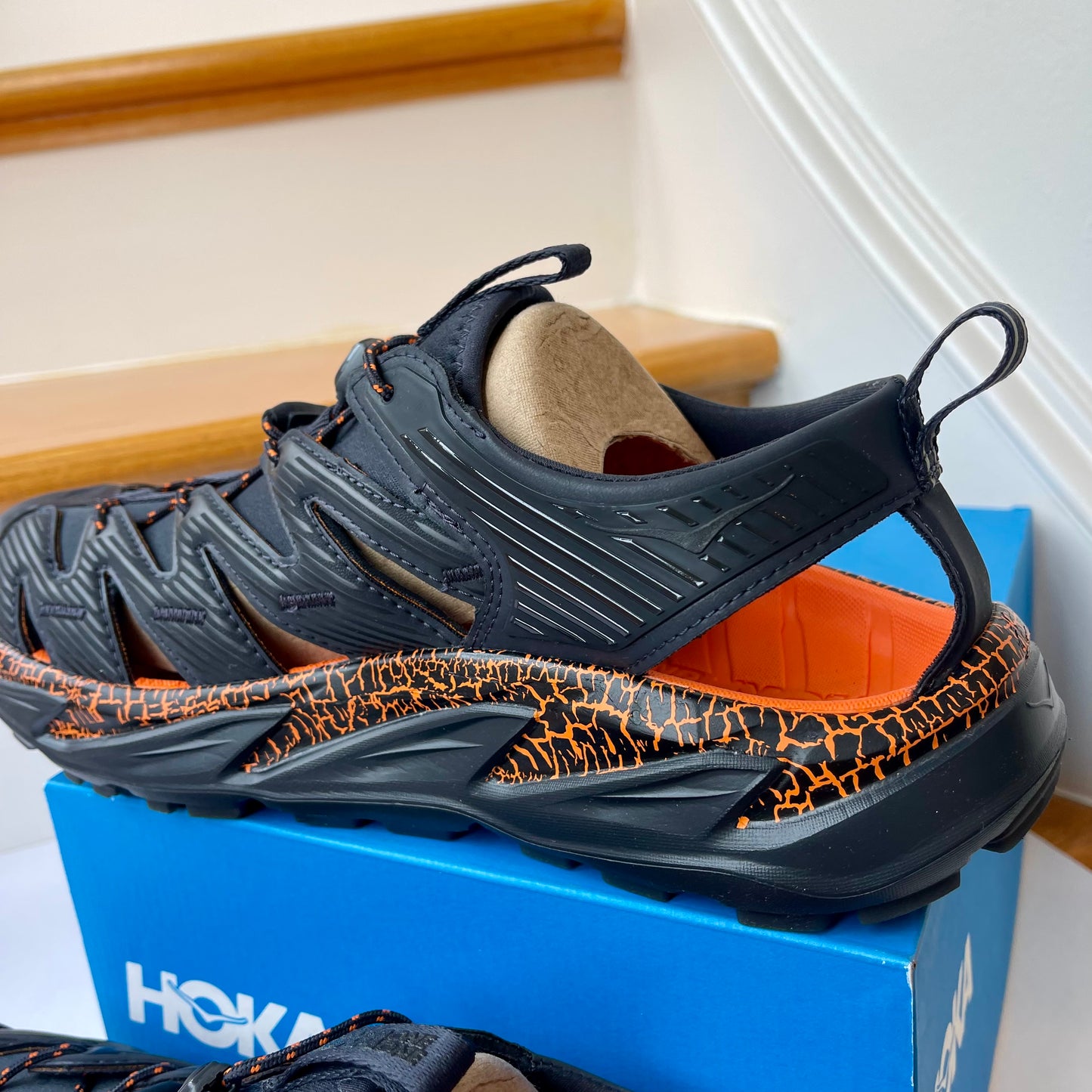 Hoka Hopara Hiking Sandal — Blue Graphite / Orange Persimmon