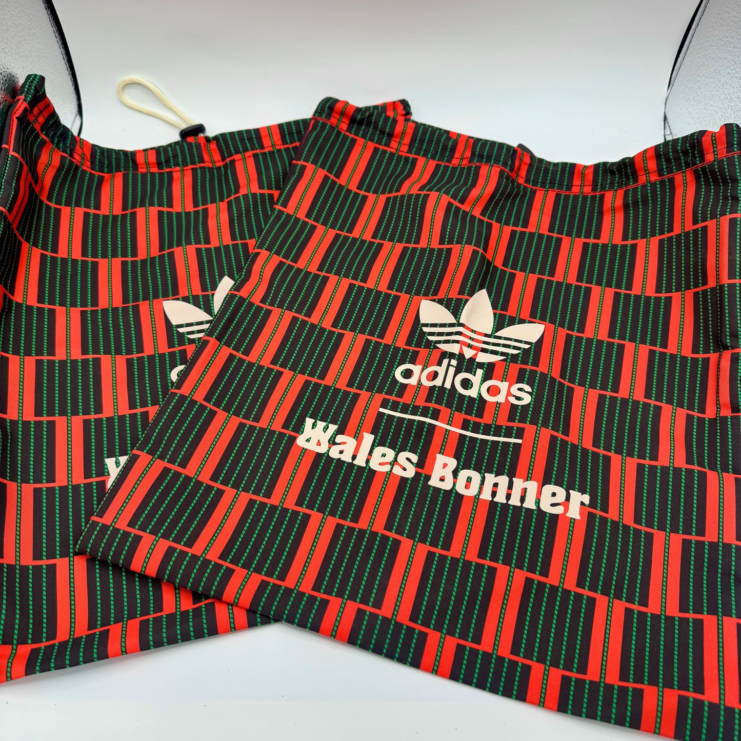 (2) Wales Bonner x Adidas Footwear Dustbags Samba Collab in Multi Red Pattern , Brand New Unused