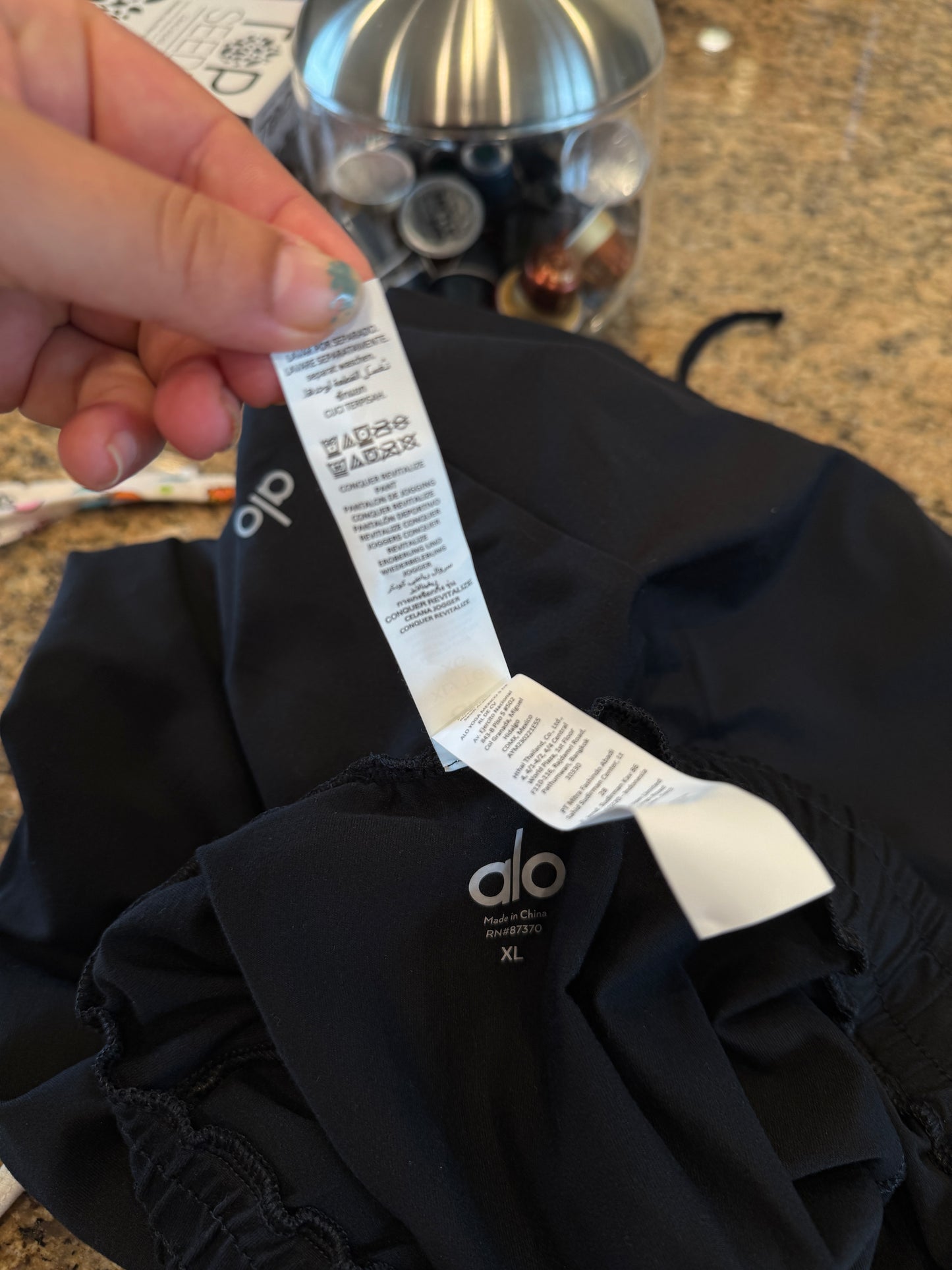 Alo Yoga Conquer Revitalize Black Joggers