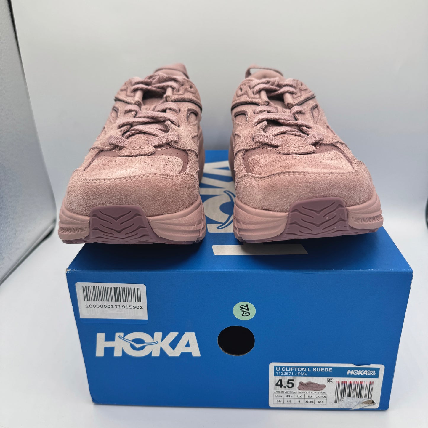 Hoka Clifton L Suede Unisex NEW Leather Athletic Shoes Pale Mauve Pink PMV