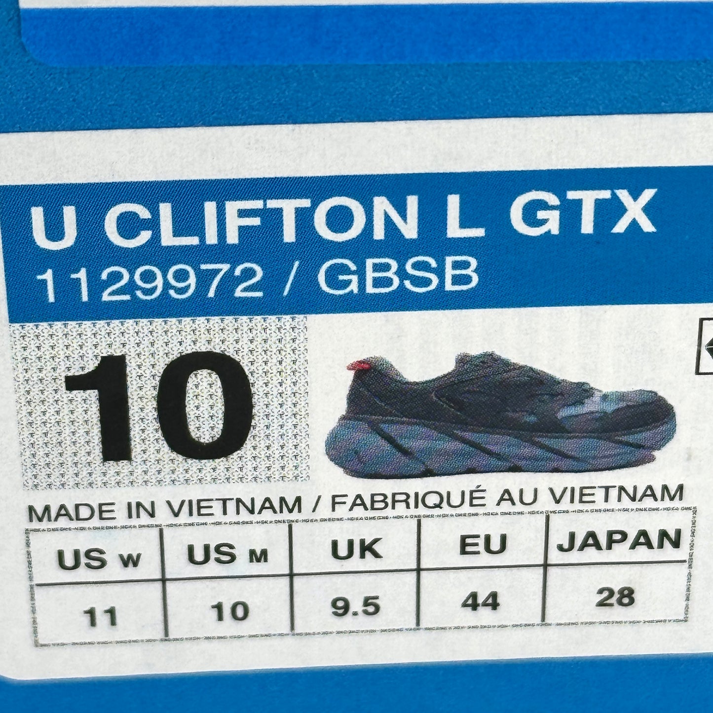 Hoka Clifton Leather Gore-Tex Waterproof Unisex Goblin Stone Blue GBSB