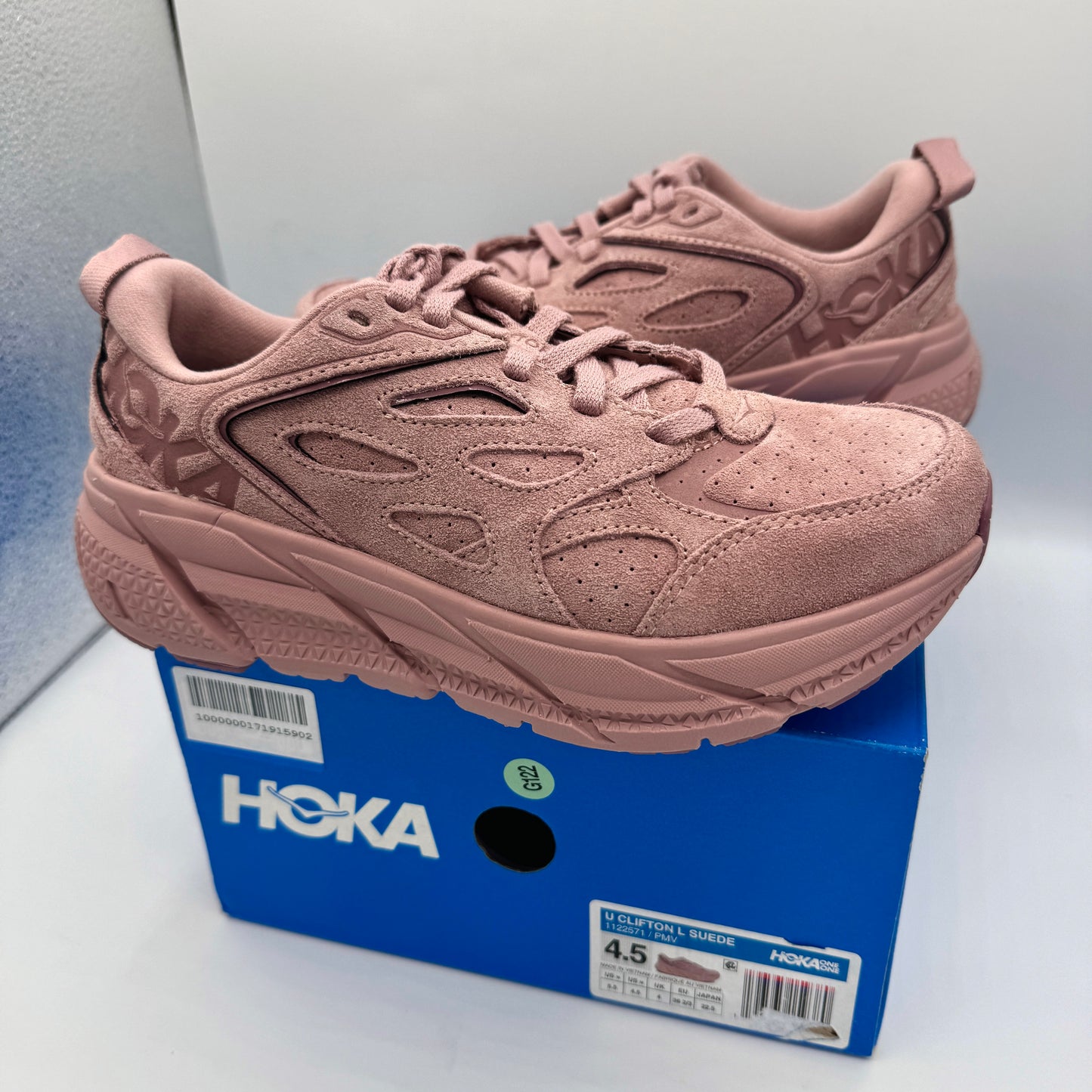 Hoka Clifton L Suede Unisex NEW Leather Athletic Shoes Pale Mauve Pink PMV