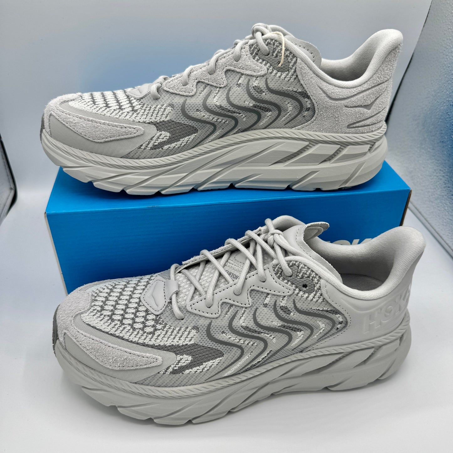 Hoka Clifton LS Grey Unisex in Stardust / Galactic Grey