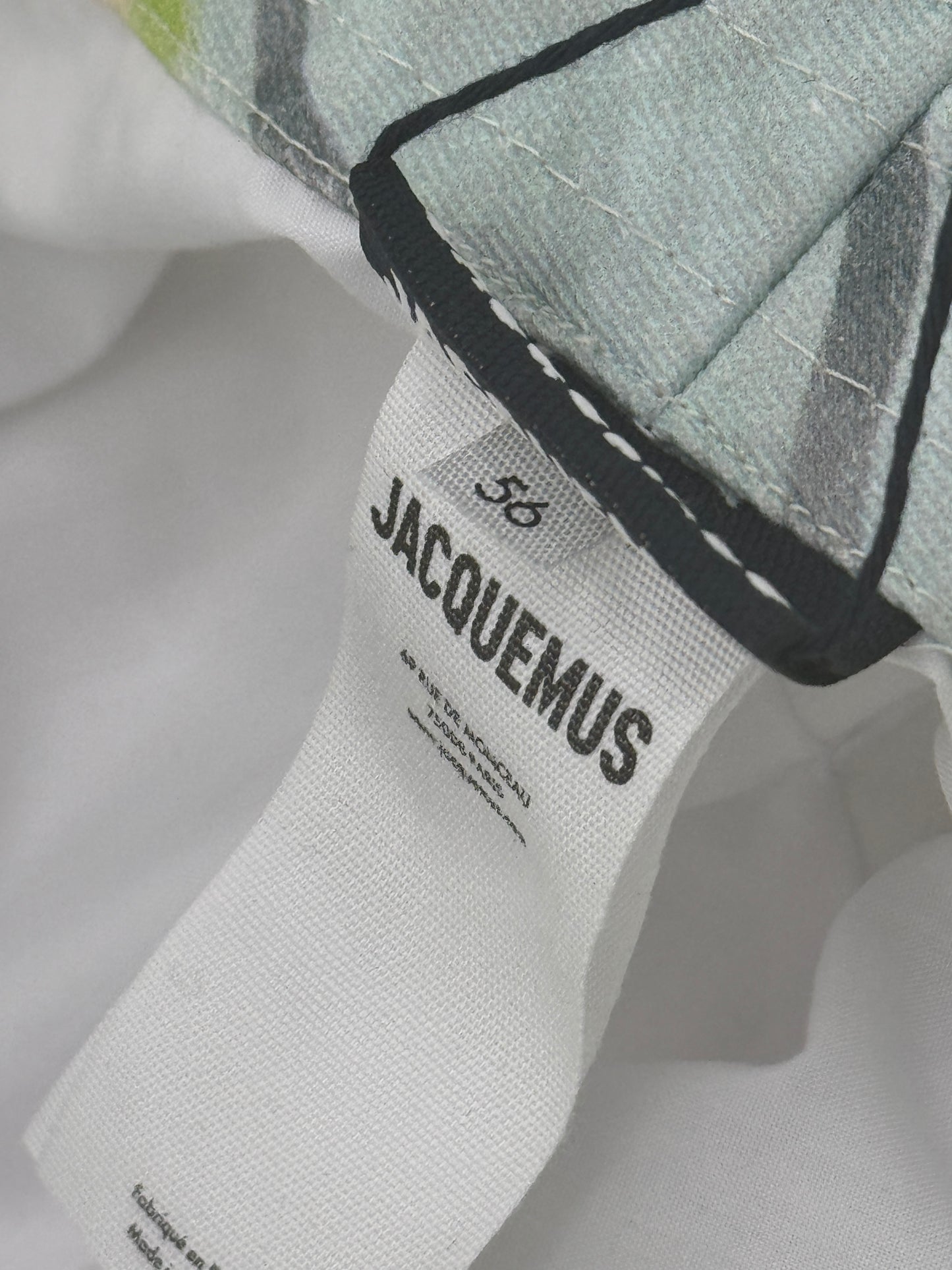 Jacquemus Bucket Hat Le Bob Gadjo Unisex in Blue / Grey Stripe Le Raphia