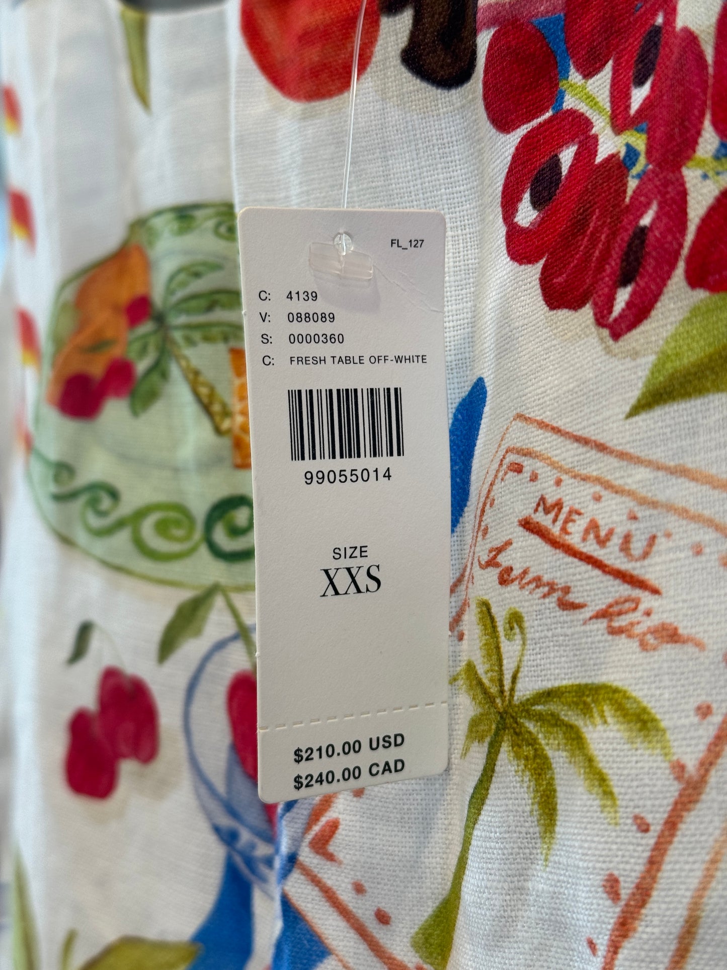 Farm Rio Linen Mini Dress in Fresh Table Multicolor
