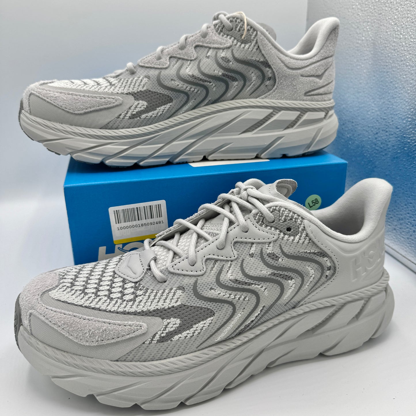 Hoka Clifton LS Grey Unisex in Stardust / Galactic Grey