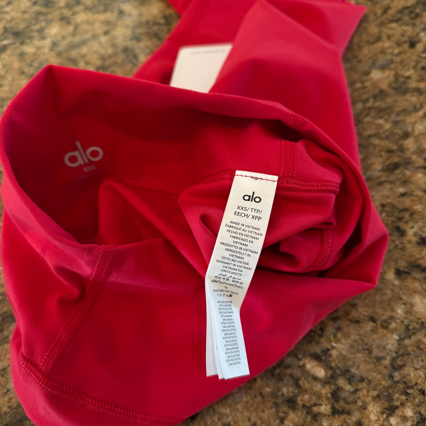 Alo Bold Red Alosoft Leggings High Waisted 7/8 Pants