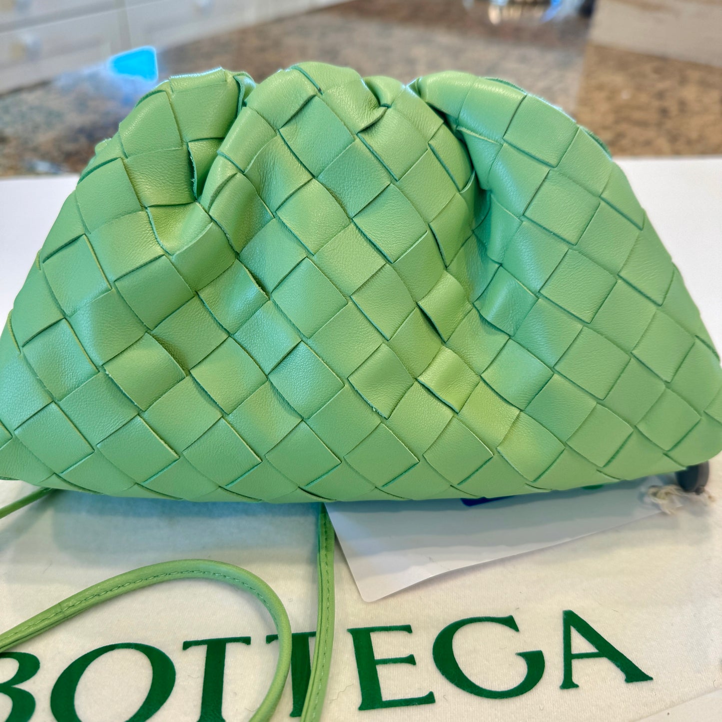 Bottega Veneta Mini Pouch Intrecciato Wasabi Light Green Crossbody Purse Bag