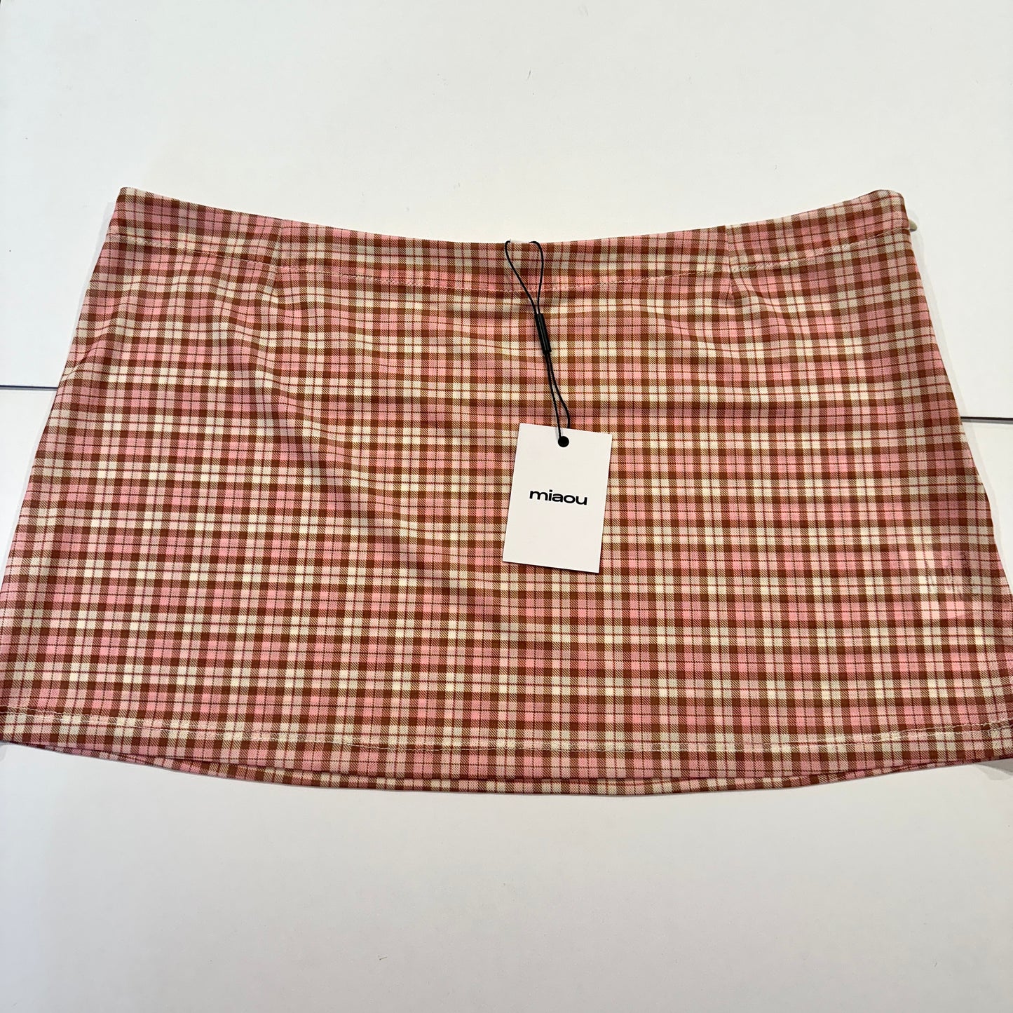 Miaou Fig Mini Skirt in Baby Plaid