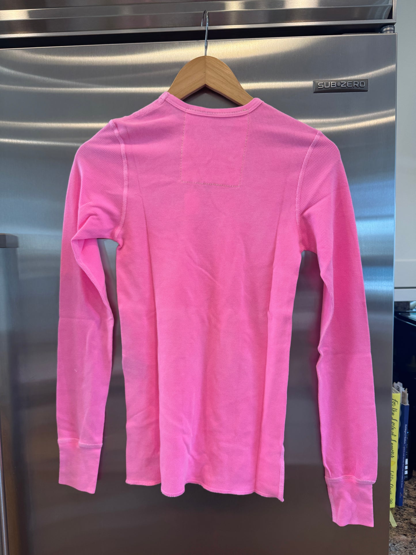 Aviator Nation Thermal Shirt with Venice Logo Neon Pink Unisex